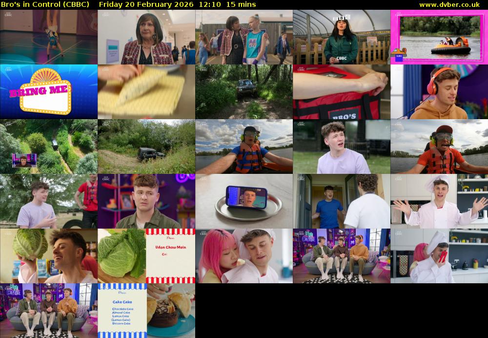 Bro's In Control (CBBC) Friday 20 February 2026 12:10 - 12:25