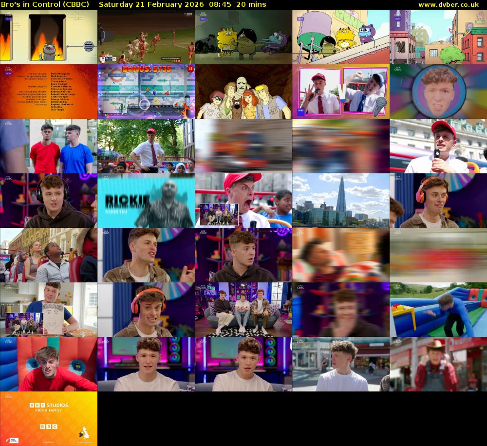 Bro's In Control (CBBC) Saturday 21 February 2026 08:45 - 09:05