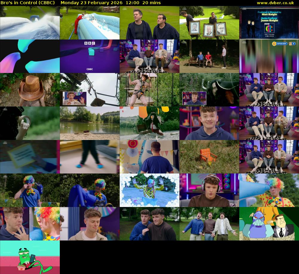 Bro's In Control (CBBC) Monday 23 February 2026 12:00 - 12:20