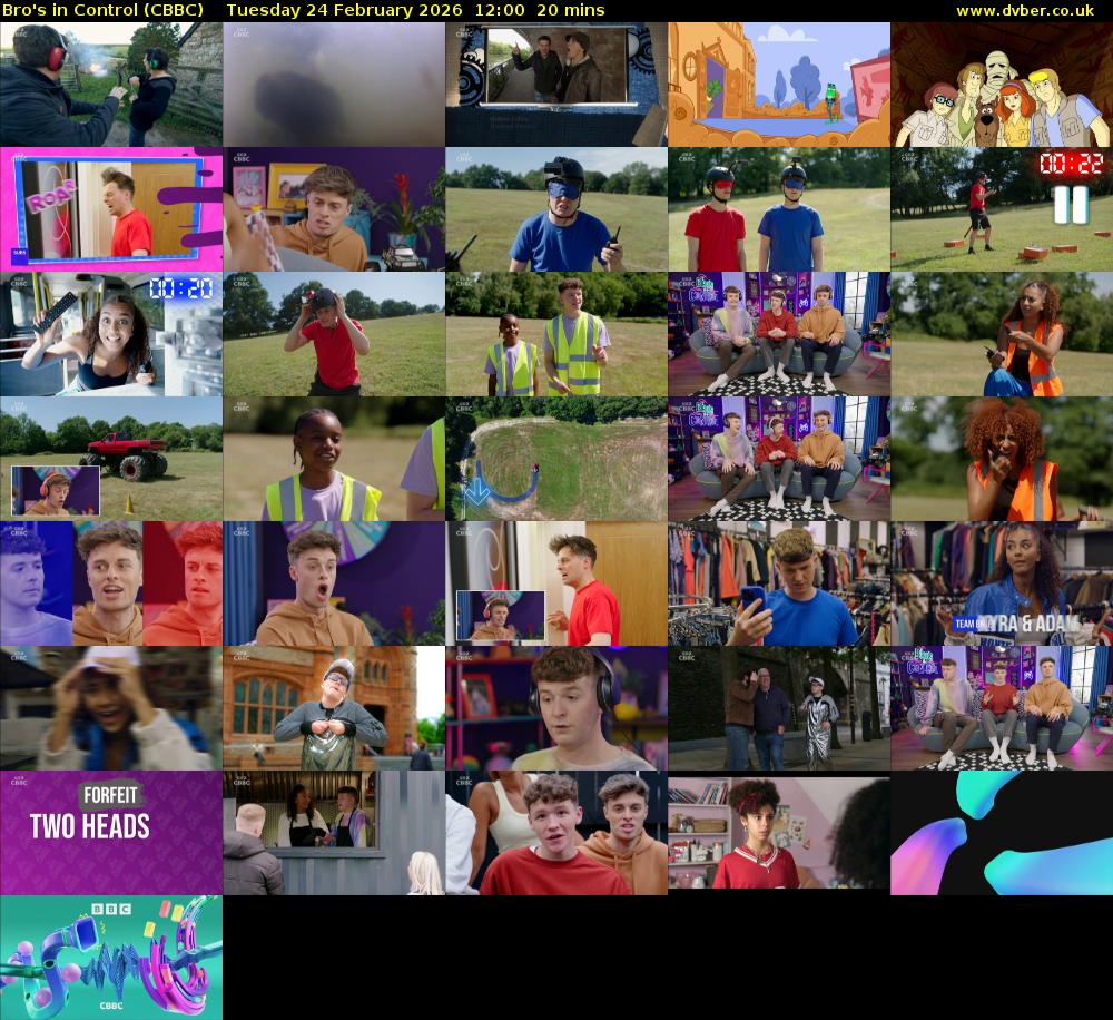 Bro's In Control (CBBC) Tuesday 24 February 2026 12:00 - 12:20