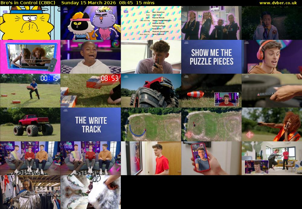 Bro's In Control (CBBC) Sunday 15 March 2026 08:45 - 09:00
