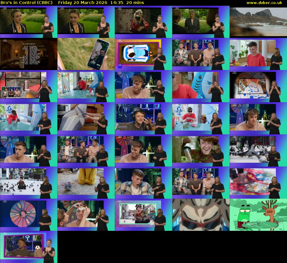 Bro's In Control (CBBC) Friday 20 March 2026 14:35 - 14:55