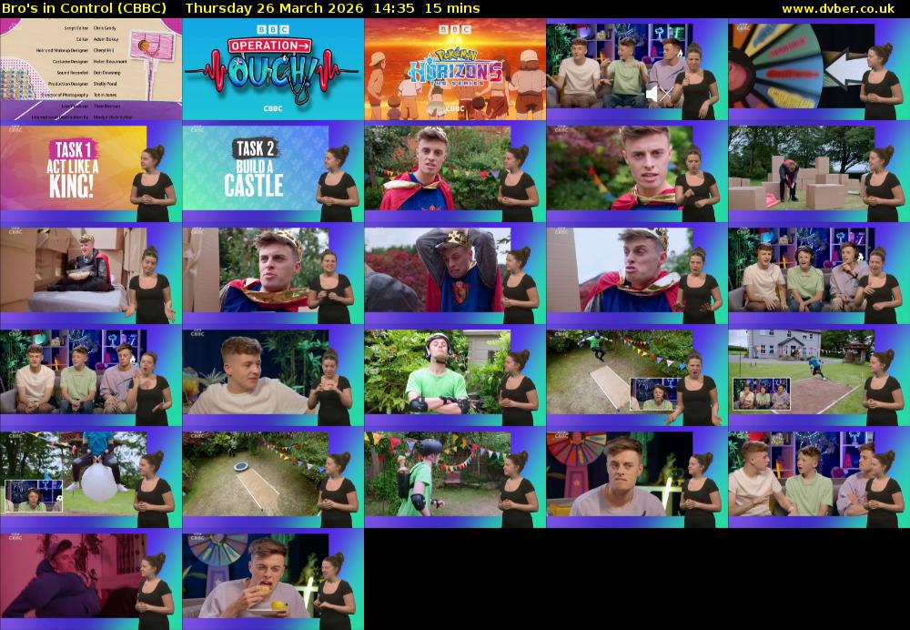 Bro's In Control (CBBC) Thursday 26 March 2026 14:35 - 14:50