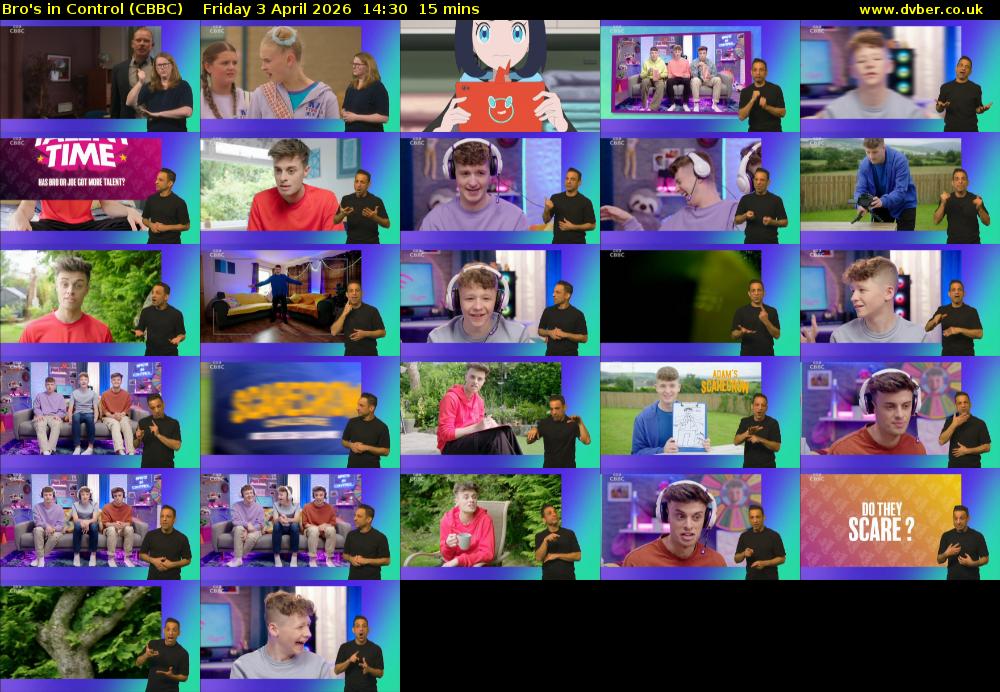 Bro's In Control (CBBC) Friday 3 April 2026 14:30 - 14:45