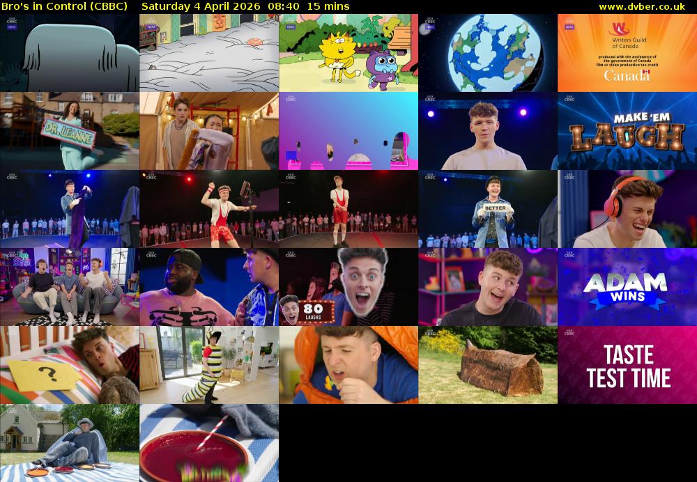 Bro's In Control (CBBC) Saturday 4 April 2026 08:40 - 08:55