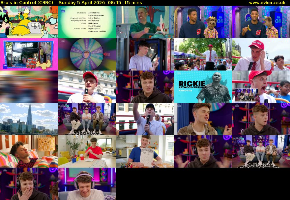 Bro's In Control (CBBC) Sunday 5 April 2026 08:45 - 09:00