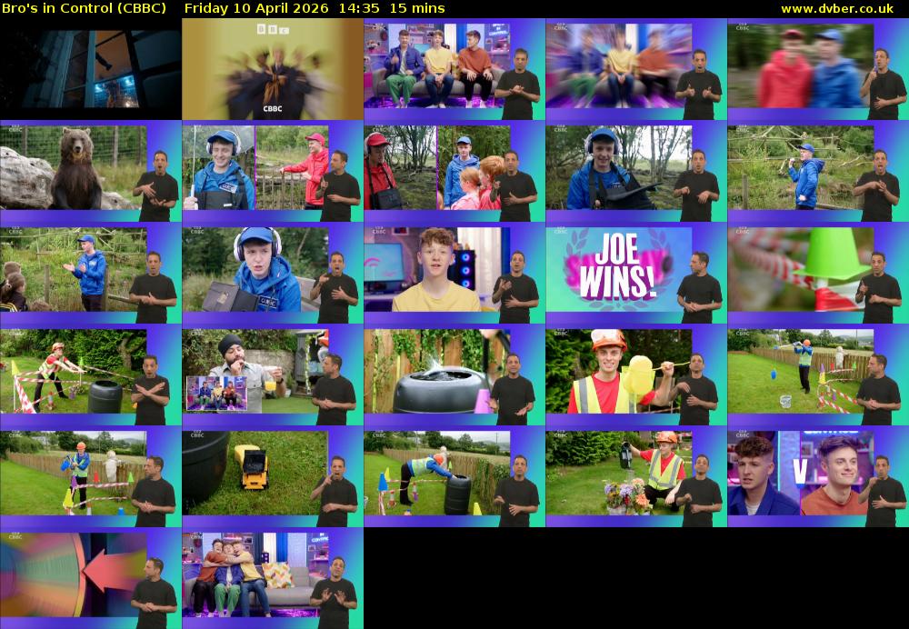 Bro's In Control (CBBC) Friday 10 April 2026 14:35 - 14:50