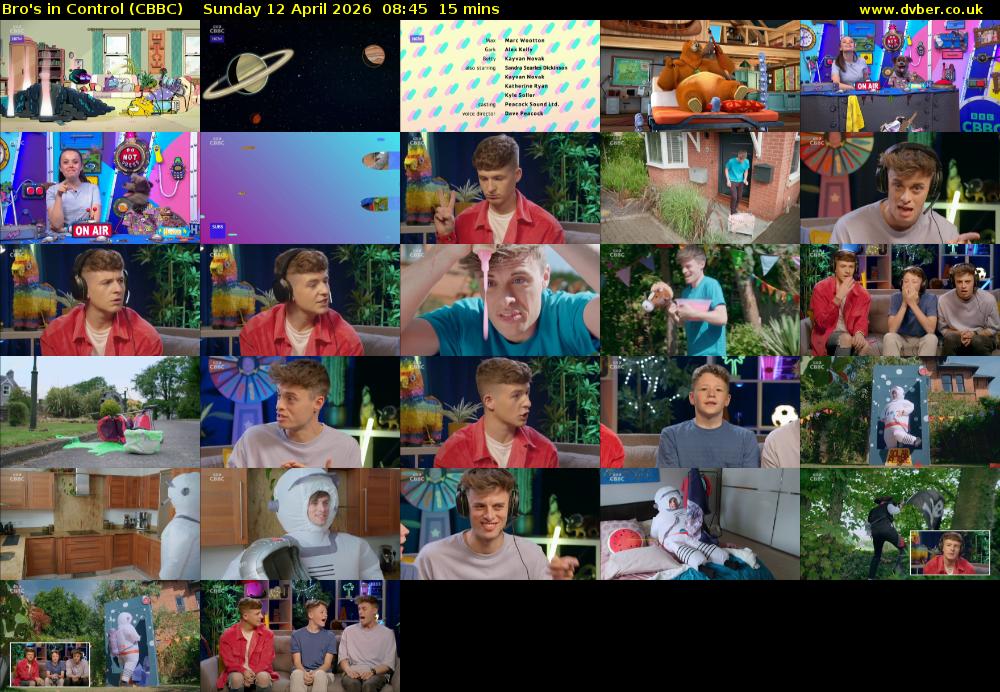 Bro's In Control (CBBC) Sunday 12 April 2026 08:45 - 09:00