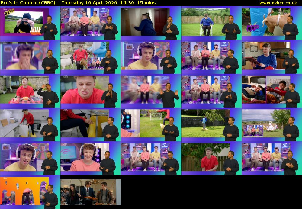 Bro's In Control (CBBC) Thursday 16 April 2026 14:30 - 14:45