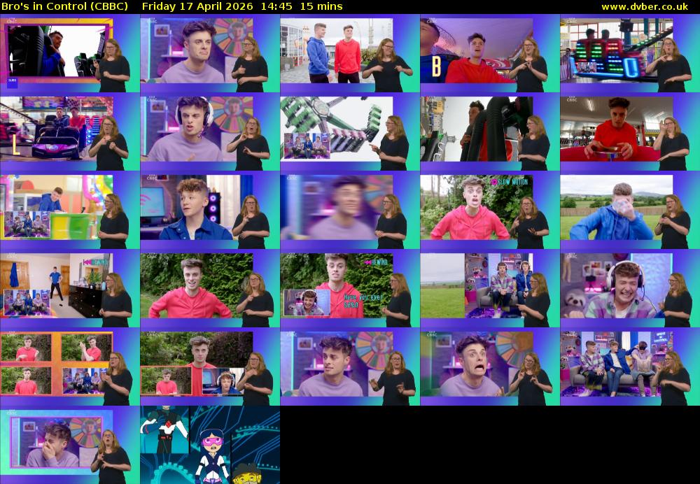 Bro's In Control (CBBC) Friday 17 April 2026 14:45 - 15:00