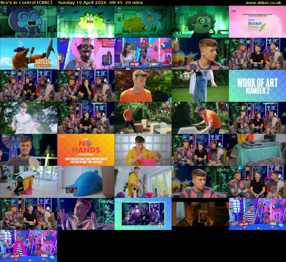 Bro's In Control (CBBC) Sunday 19 April 2026 08:45 - 09:05