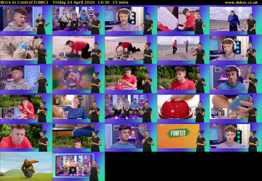 Bro's In Control (CBBC) Friday 24 April 2026 14:30 - 14:45