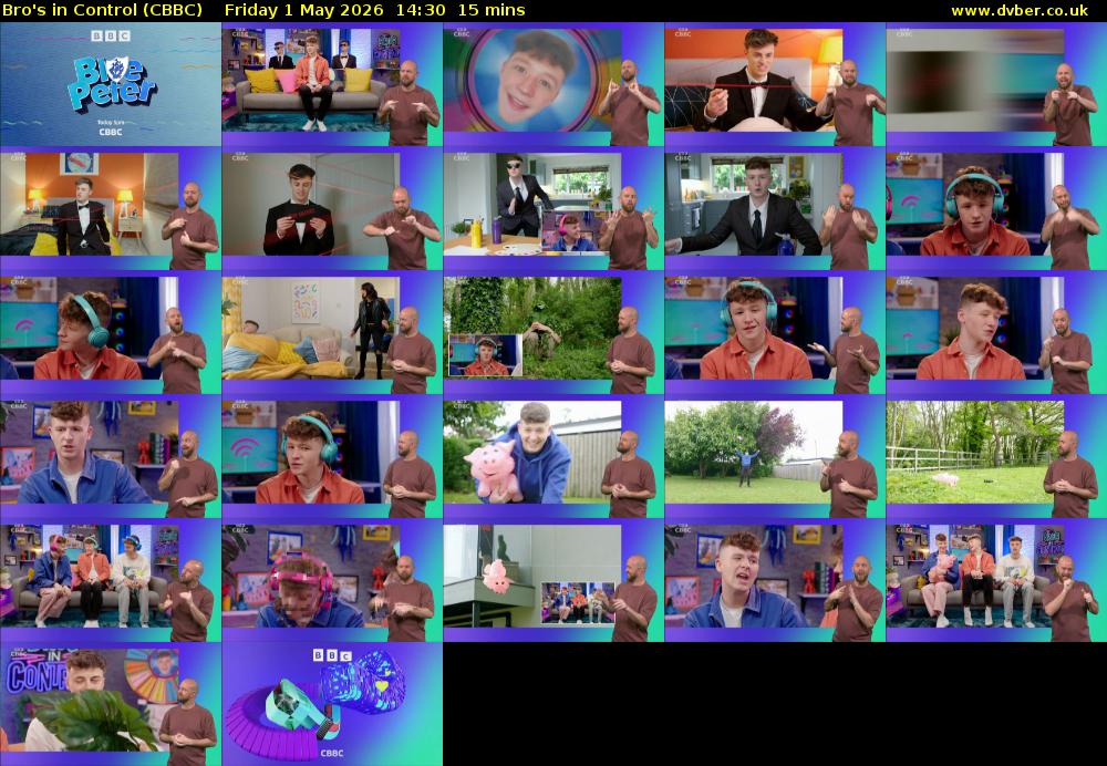 Bro's In Control (CBBC) Friday 1 May 2026 14:30 - 14:45