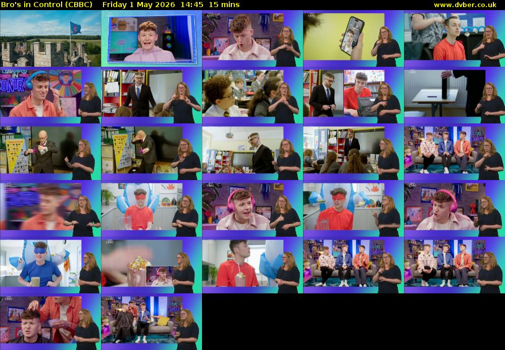 Bro's In Control (CBBC) Friday 1 May 2026 14:45 - 15:00