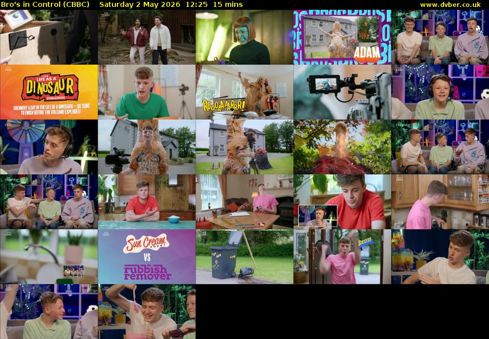 Bro's In Control (CBBC) Saturday 2 May 2026 12:25 - 12:40
