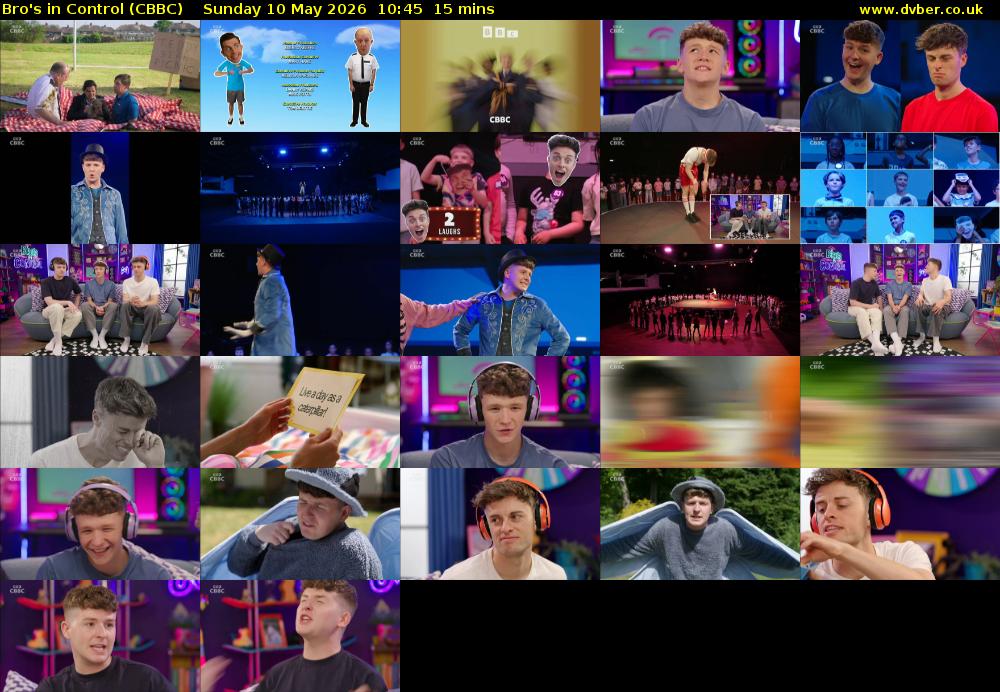 Bro's In Control (CBBC) Sunday 10 May 2026 10:45 - 11:00