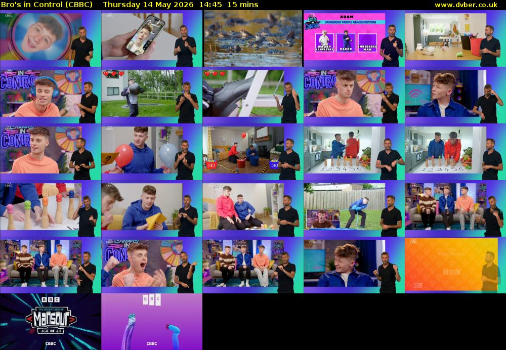 Bro's In Control (CBBC) Thursday 14 May 2026 14:45 - 15:00