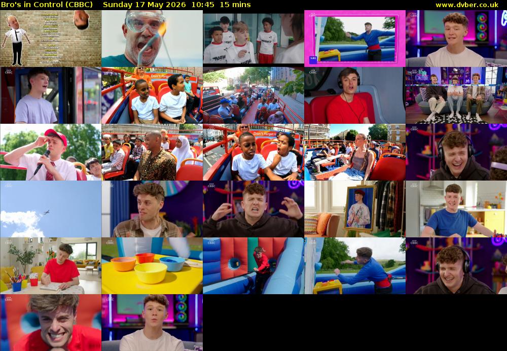 Bro's In Control (CBBC) Sunday 17 May 2026 10:45 - 11:00