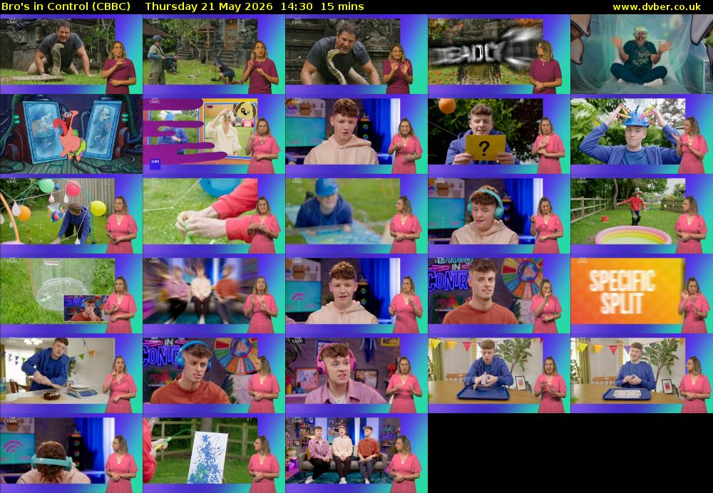 Bro's In Control (CBBC) Thursday 21 May 2026 14:30 - 14:45