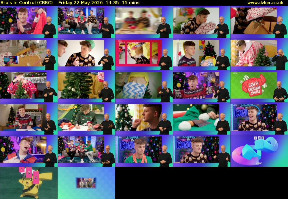 Bro's In Control (CBBC) Friday 22 May 2026 14:35 - 14:50