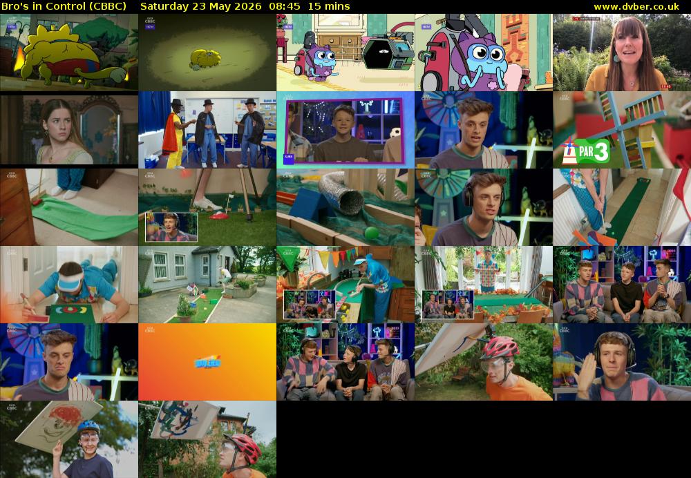 Bro's In Control (CBBC) Saturday 23 May 2026 08:45 - 09:00
