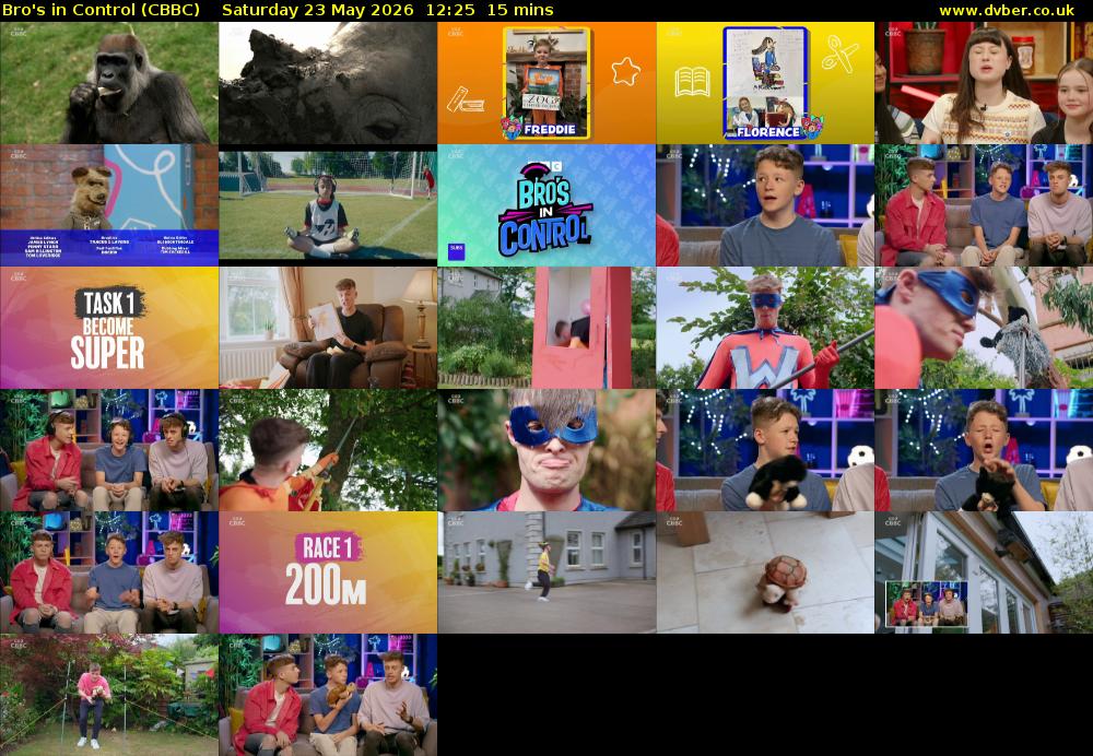 Bro's In Control (CBBC) Saturday 23 May 2026 12:25 - 12:40