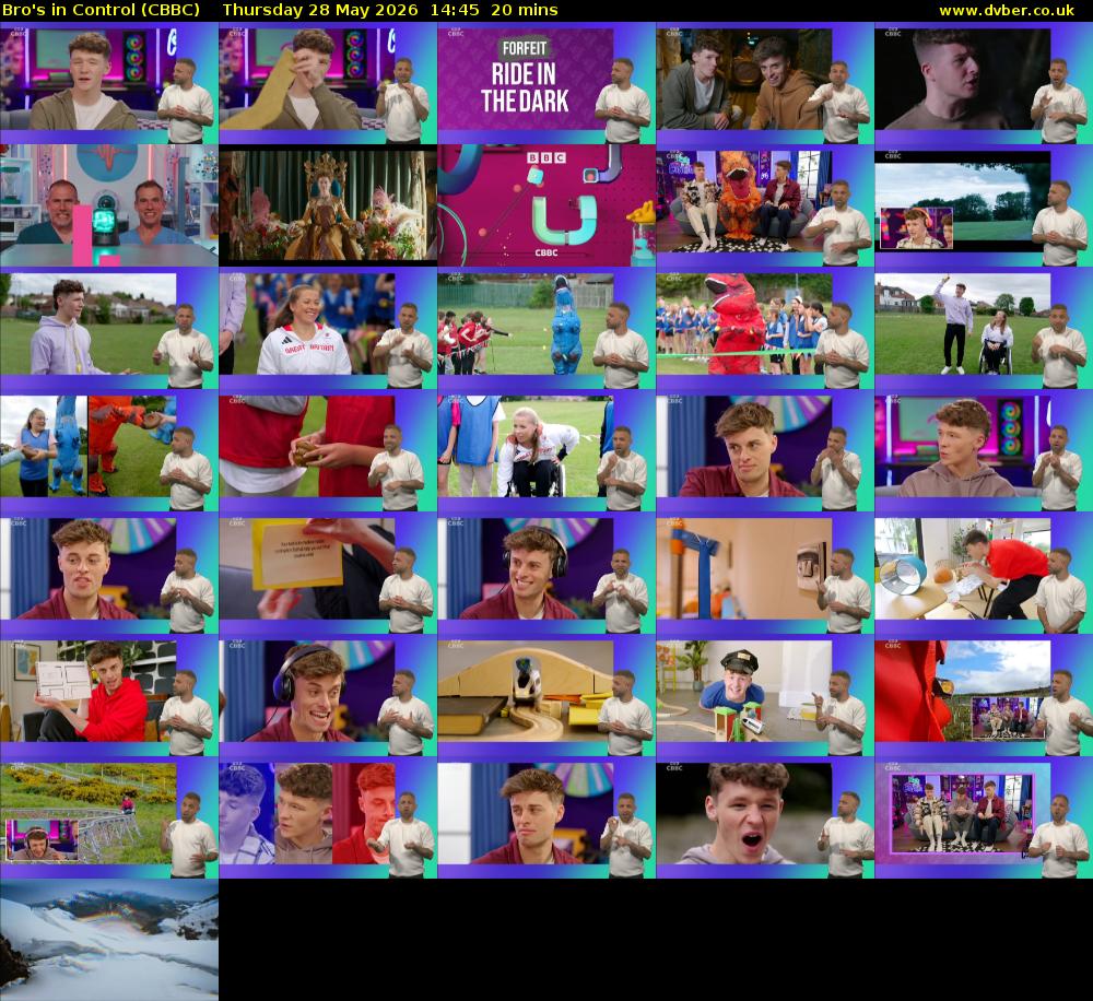 Bro's In Control (CBBC) Thursday 28 May 2026 14:45 - 15:05