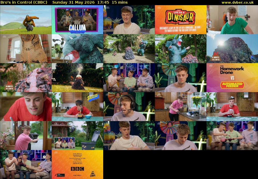 Bro's In Control (CBBC) Sunday 31 May 2026 17:45 - 18:00