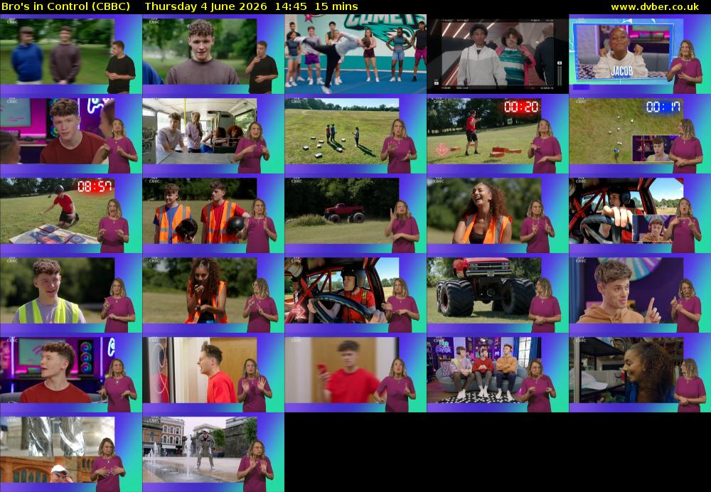 Bro's In Control (CBBC) Thursday 4 June 2026 14:45 - 15:00