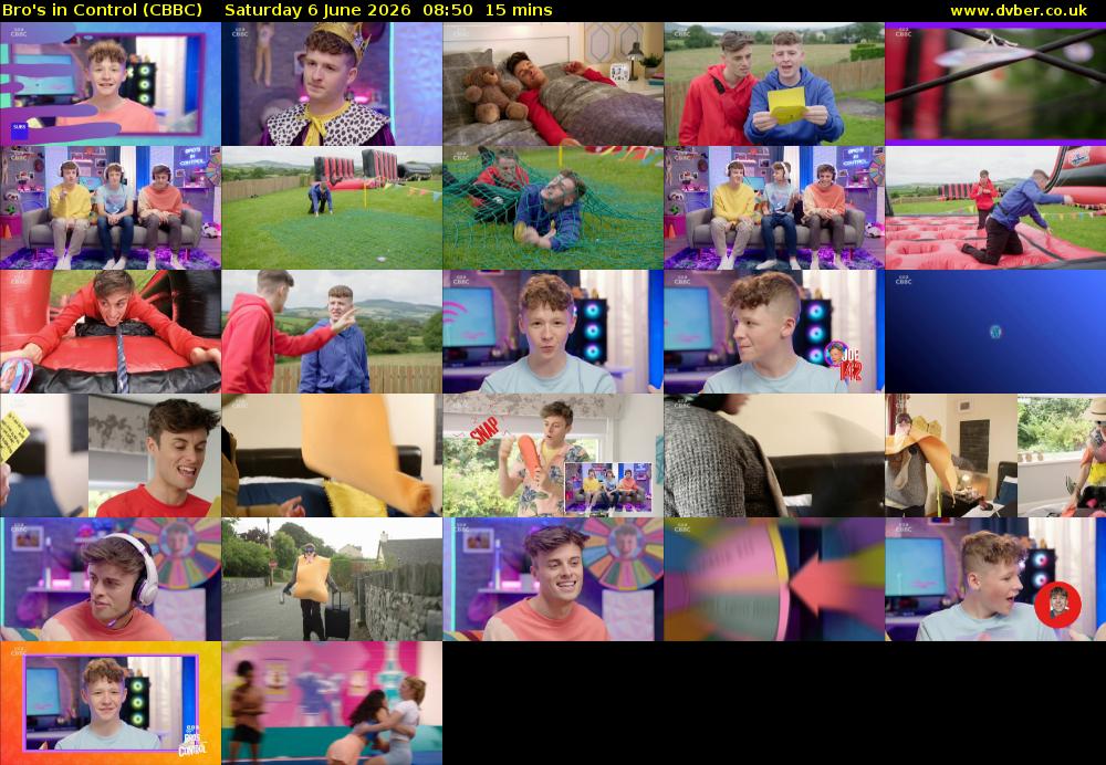 Bro's In Control (CBBC) Saturday 6 June 2026 08:50 - 09:05