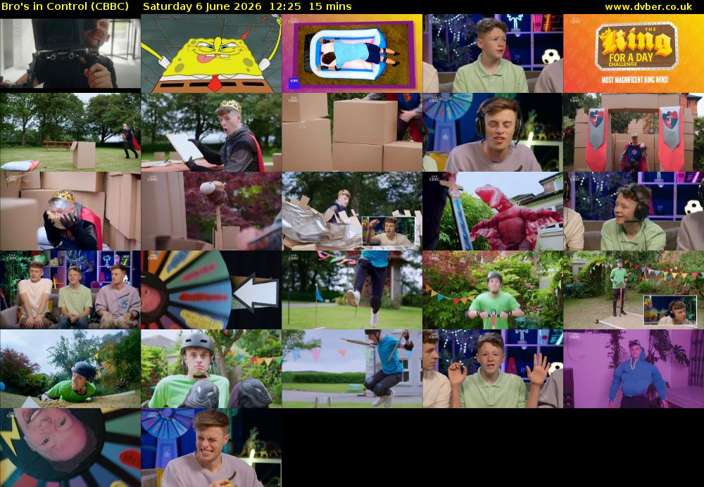 Bro's In Control (CBBC) Saturday 6 June 2026 12:25 - 12:40