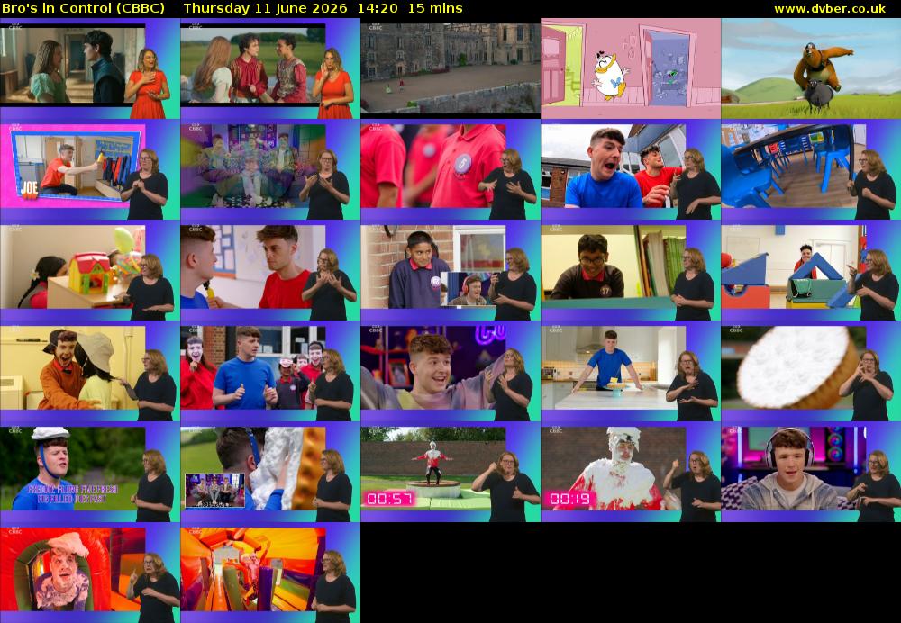 Bro's In Control (CBBC) Thursday 11 June 2026 14:20 - 14:35