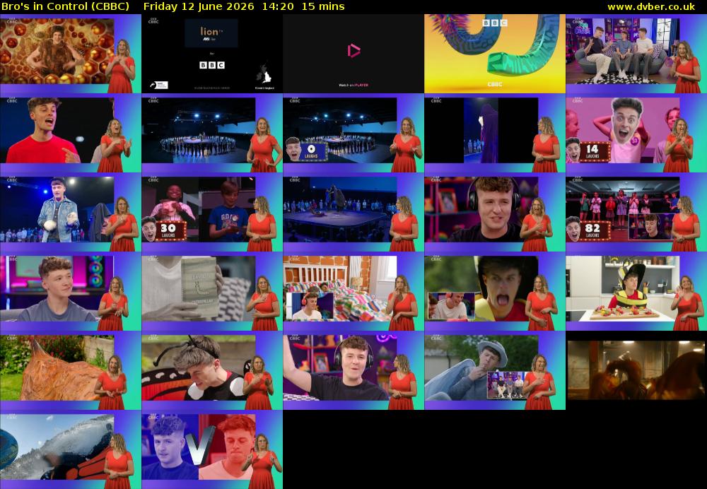 Bro's In Control (CBBC) Friday 12 June 2026 14:20 - 14:35