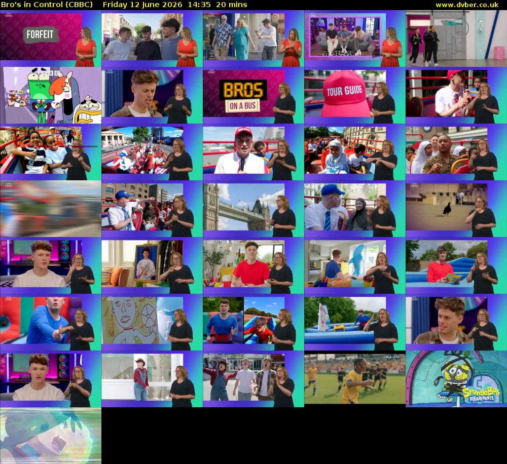 Bro's In Control (CBBC) Friday 12 June 2026 14:35 - 14:55