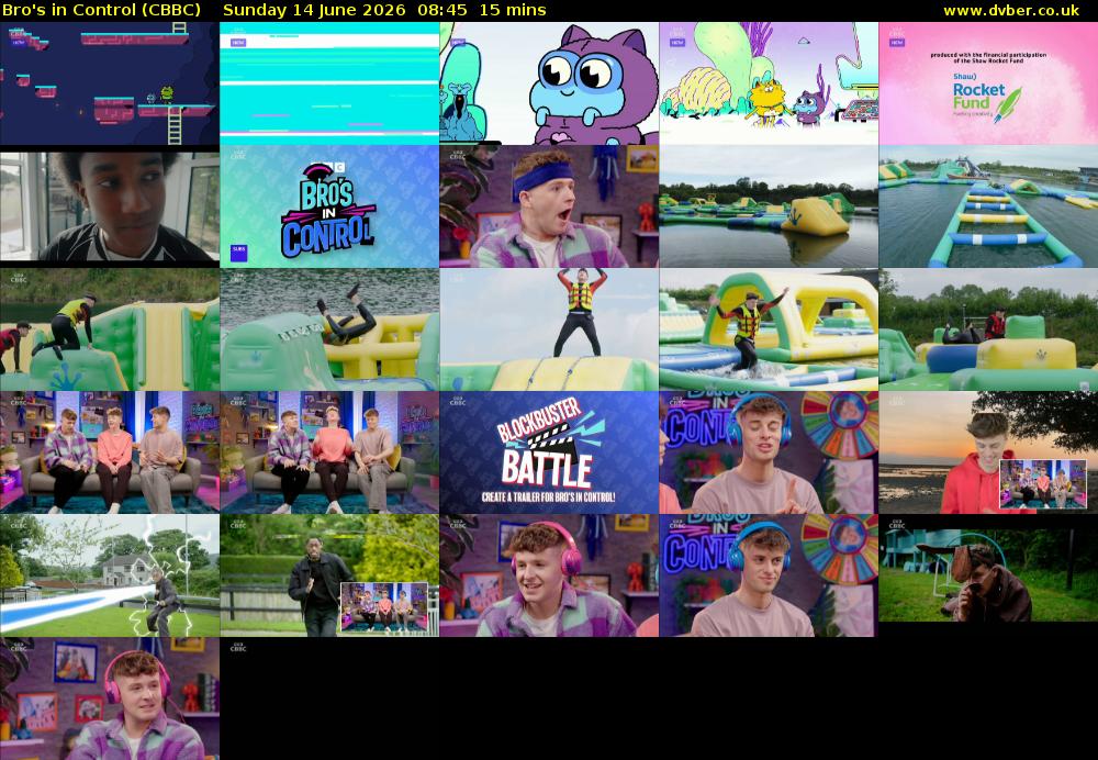 Bro's In Control (CBBC) Sunday 14 June 2026 08:45 - 09:00
