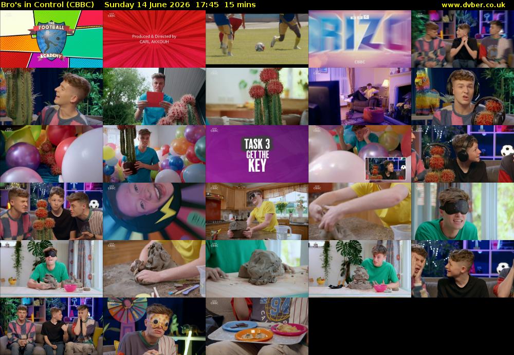 Bro's In Control (CBBC) Sunday 14 June 2026 17:45 - 18:00