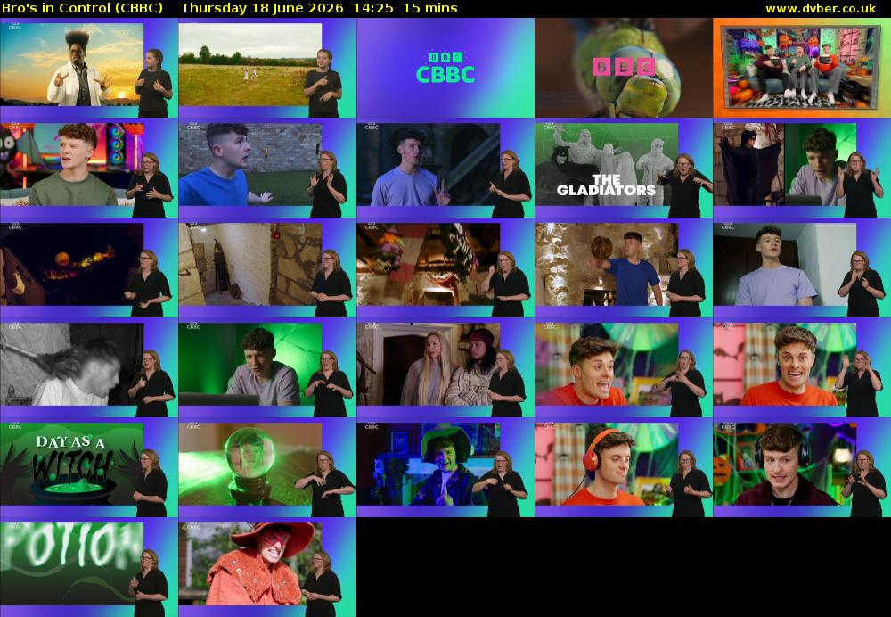 Bro's In Control (CBBC) Thursday 18 June 2026 14:25 - 14:40