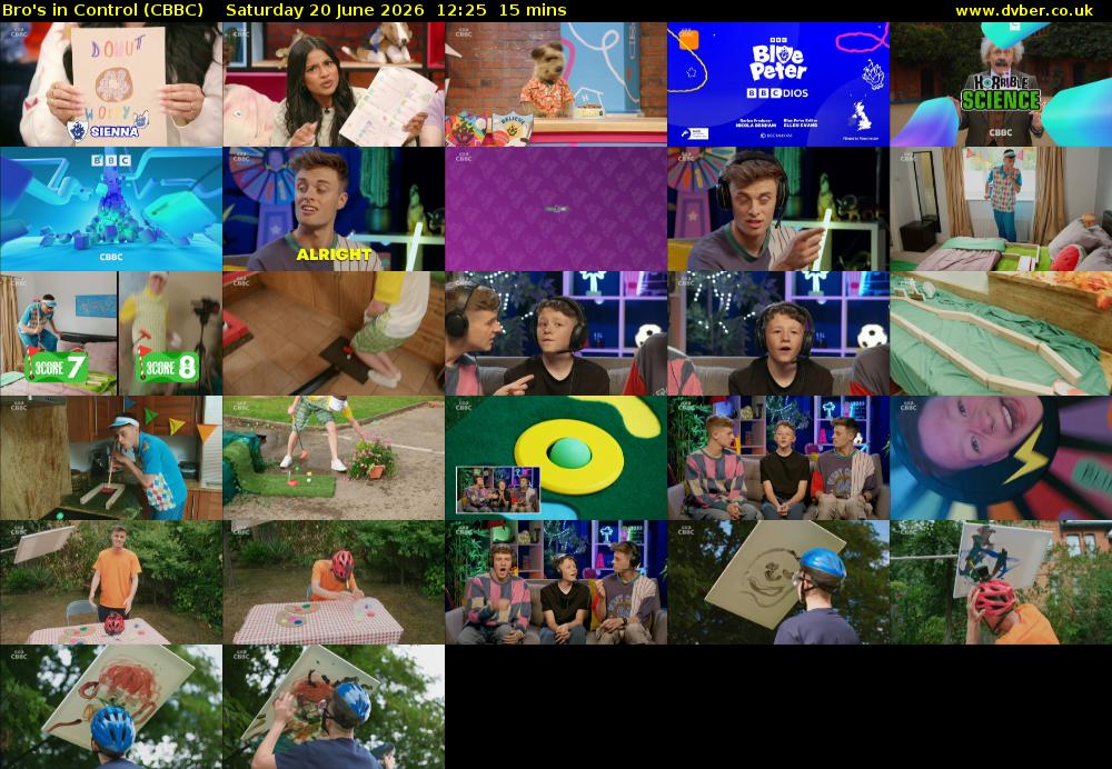Bro's In Control (CBBC) Saturday 20 June 2026 12:25 - 12:40