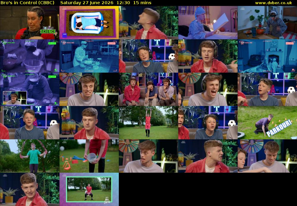 Bro's In Control (CBBC) Saturday 27 June 2026 12:30 - 12:45