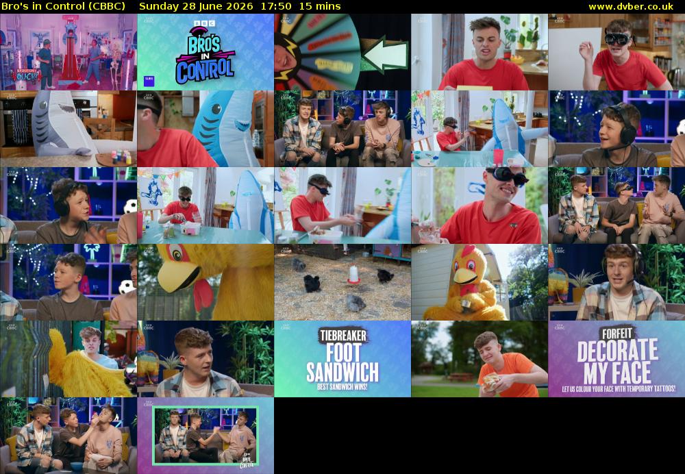 Bro's In Control (CBBC) Sunday 28 June 2026 17:50 - 18:05