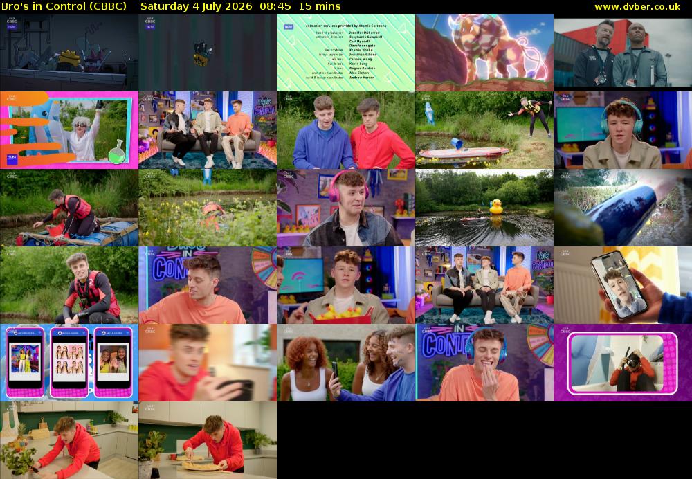 Bro's In Control (CBBC) Saturday 4 July 2026 08:45 - 09:00