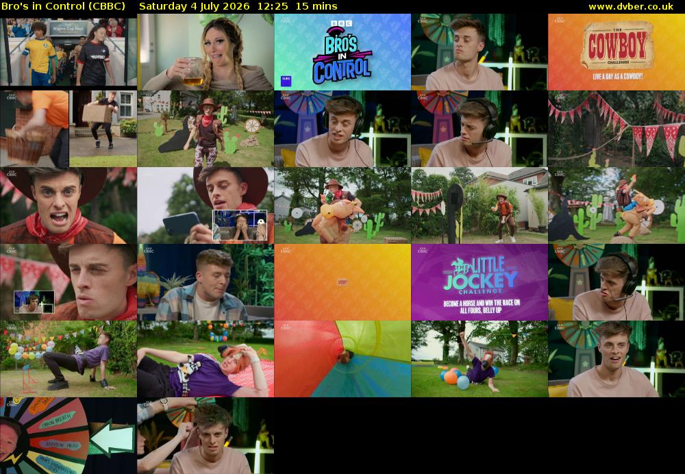 Bro's In Control (CBBC) Saturday 4 July 2026 12:25 - 12:40