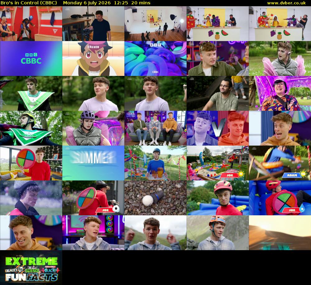 Bro's In Control (CBBC) Monday 6 July 2026 12:25 - 12:45