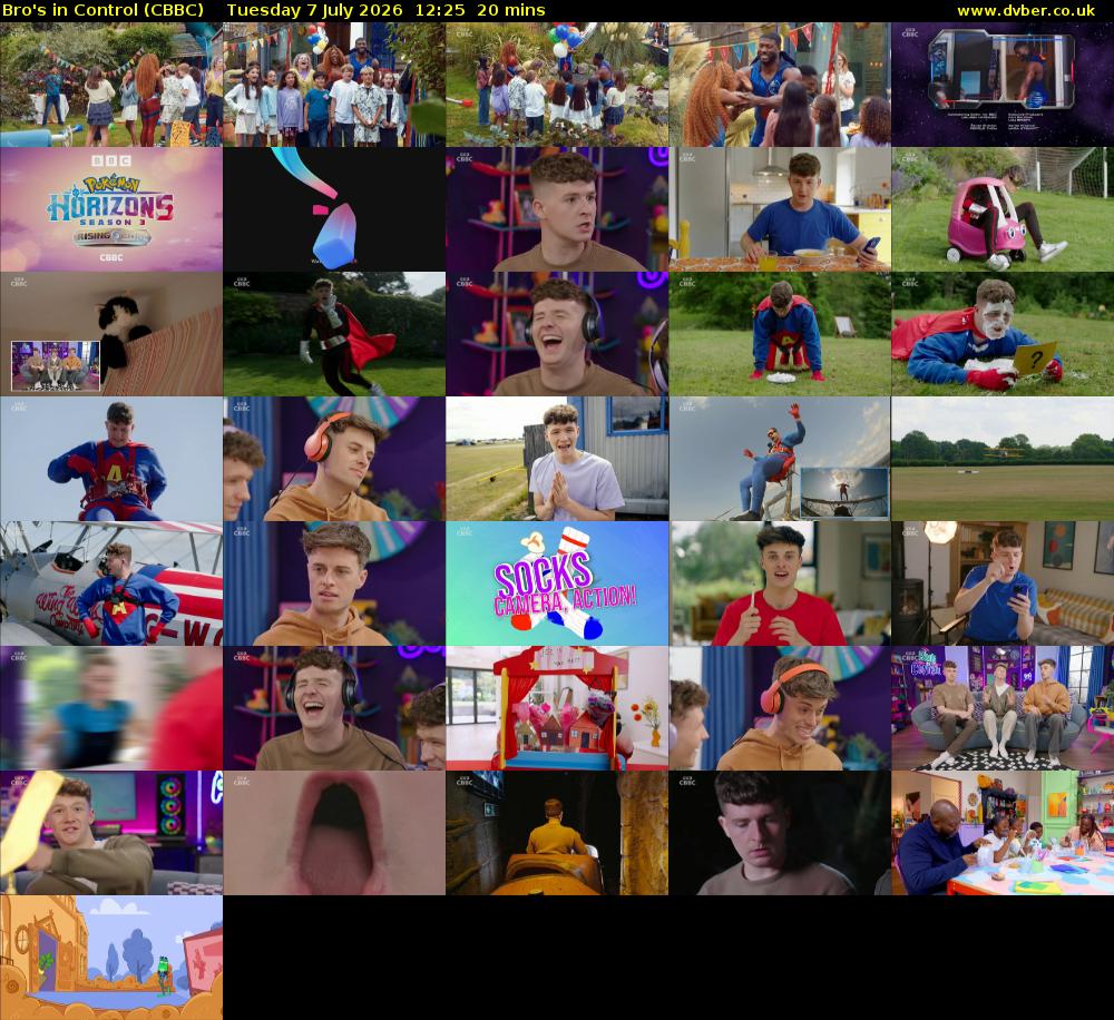 Bro's In Control (CBBC) Tuesday 7 July 2026 12:25 - 12:45