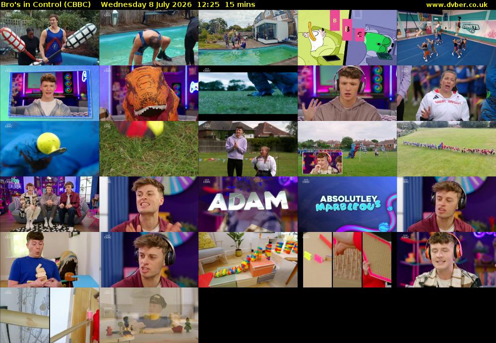 Bro's In Control (CBBC) Wednesday 8 July 2026 12:25 - 12:40