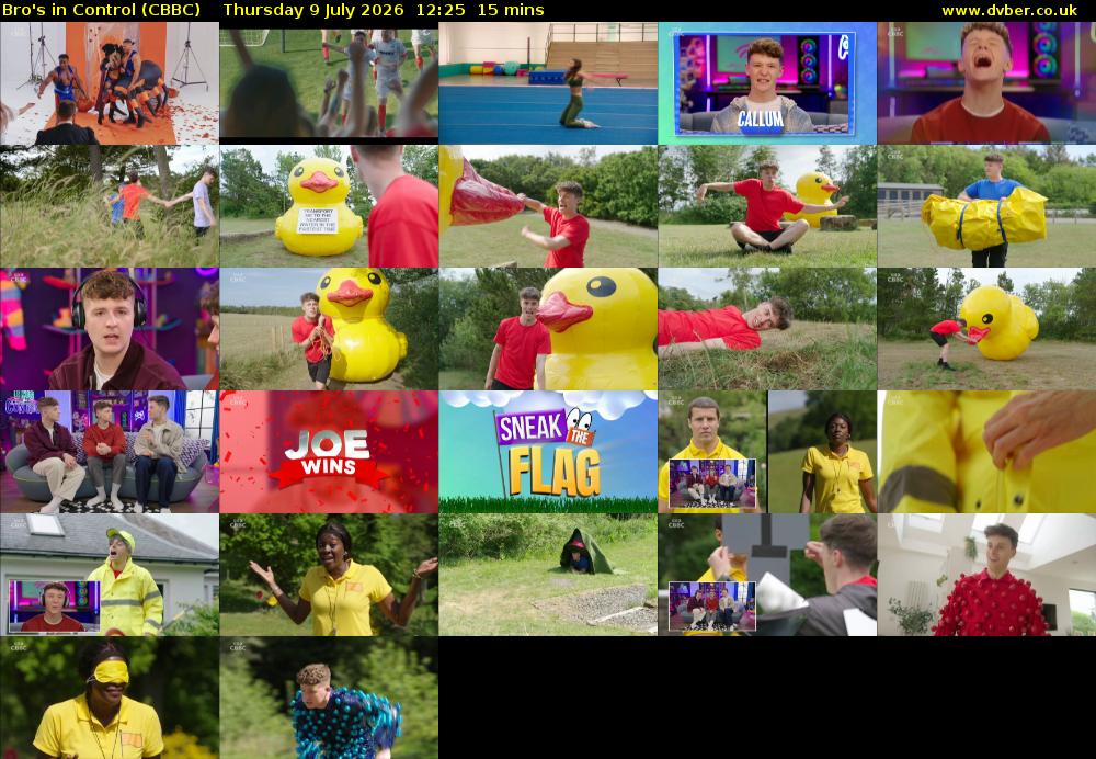 Bro's In Control (CBBC) Thursday 9 July 2026 12:25 - 12:40