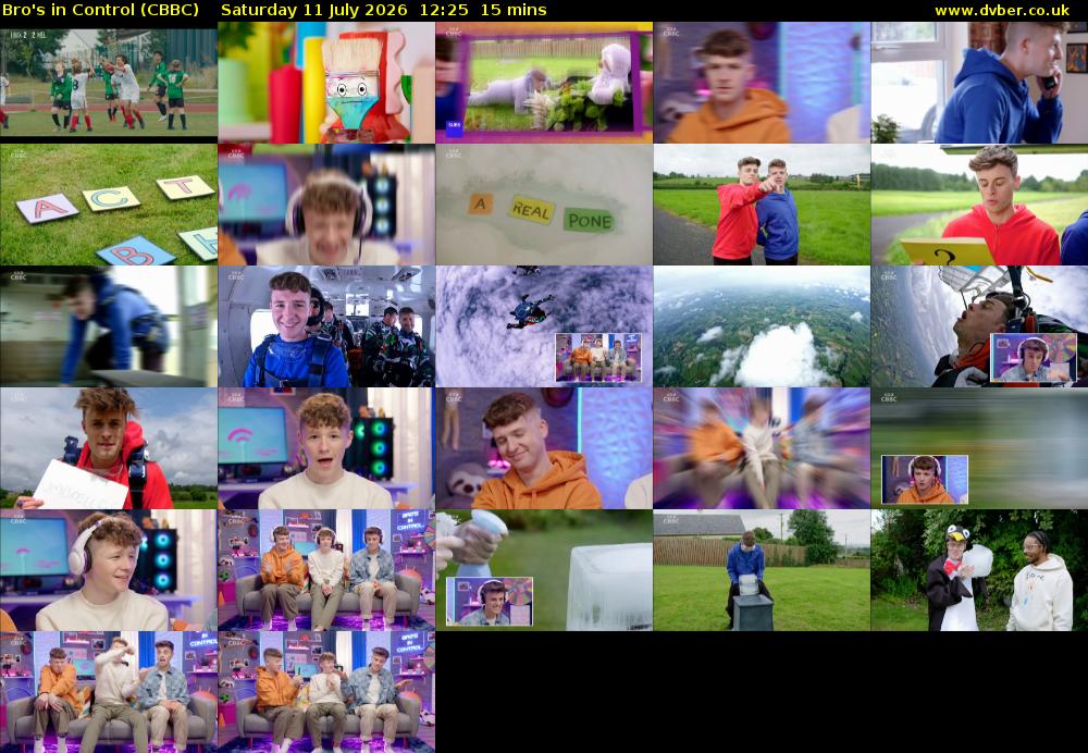 Bro's In Control (CBBC) Saturday 11 July 2026 12:25 - 12:40