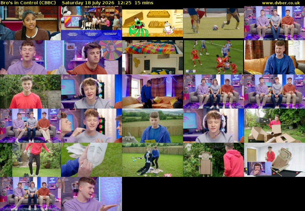 Bro's In Control (CBBC) Saturday 18 July 2026 12:25 - 12:40