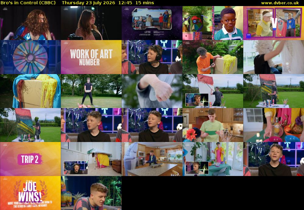 Bro's In Control (CBBC) Thursday 23 July 2026 12:45 - 13:00