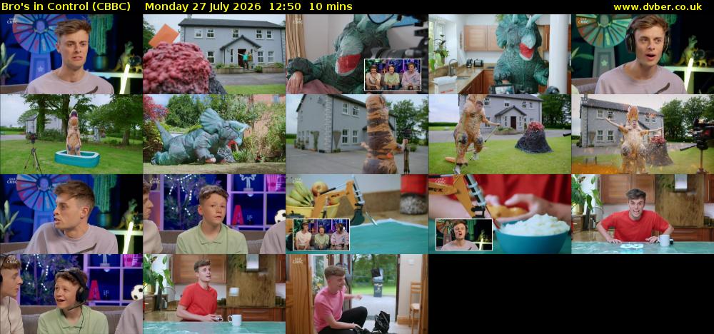 Bro's In Control (CBBC) Monday 27 July 2026 12:50 - 13:00